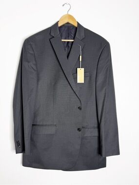 Michael Kors Charcoal Suit Jacket Blazer 48L NWT Two Button Classic